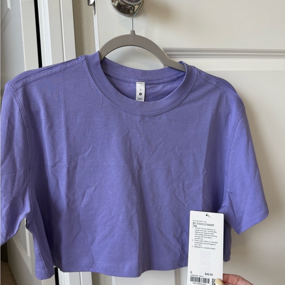 lululemon athletics dark lavender all yours cropped tee - Picture 2 of 5